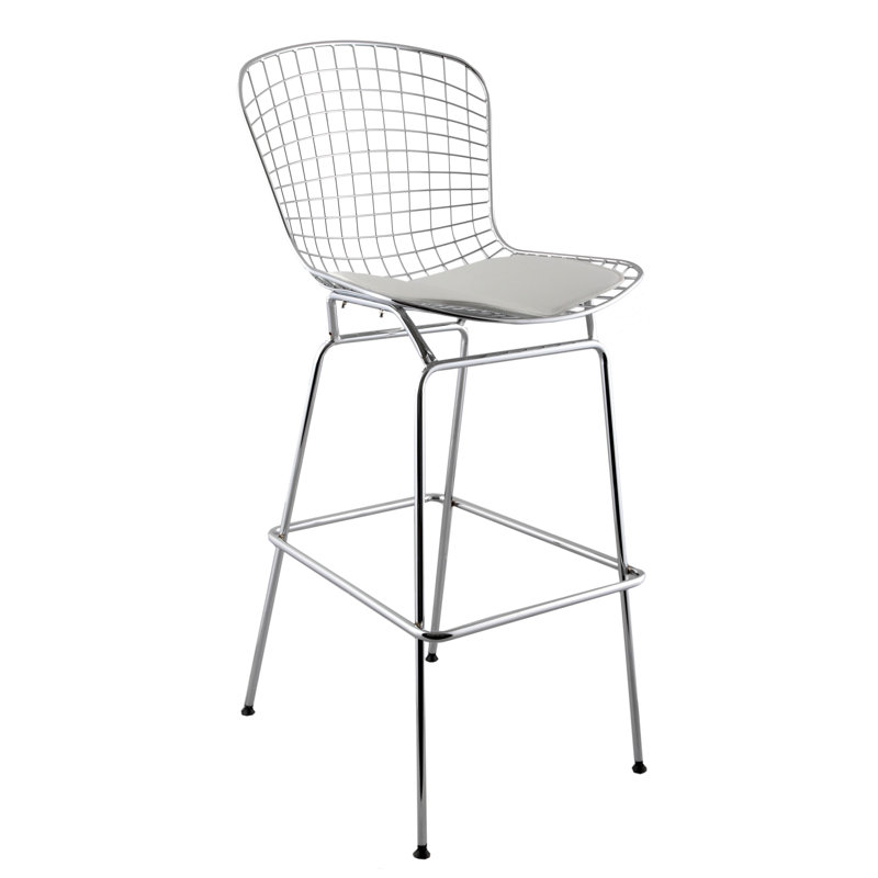 Buffum Upholstered Counter Stool with Metal Frame, Black