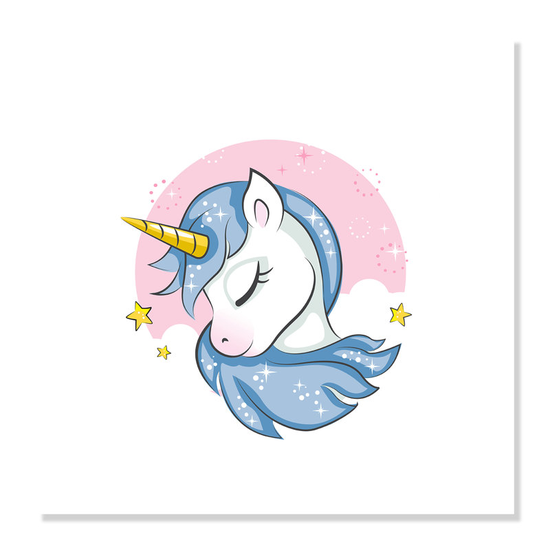 Impression sur papier Sparkly Unicorn, H 20 po x l 20 po x P 1 po, Papier