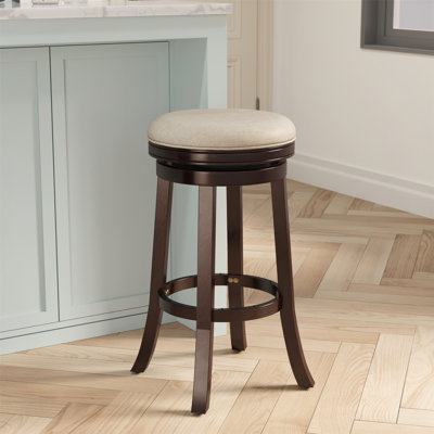 Tabouret 30 ", siège en cuir vieilli