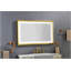 Miroir de salle de bain à DEL avec cadre en aluminium, meuble-lavabo mural, antibuée, mémoire, 3 couleurs, gradation continue
