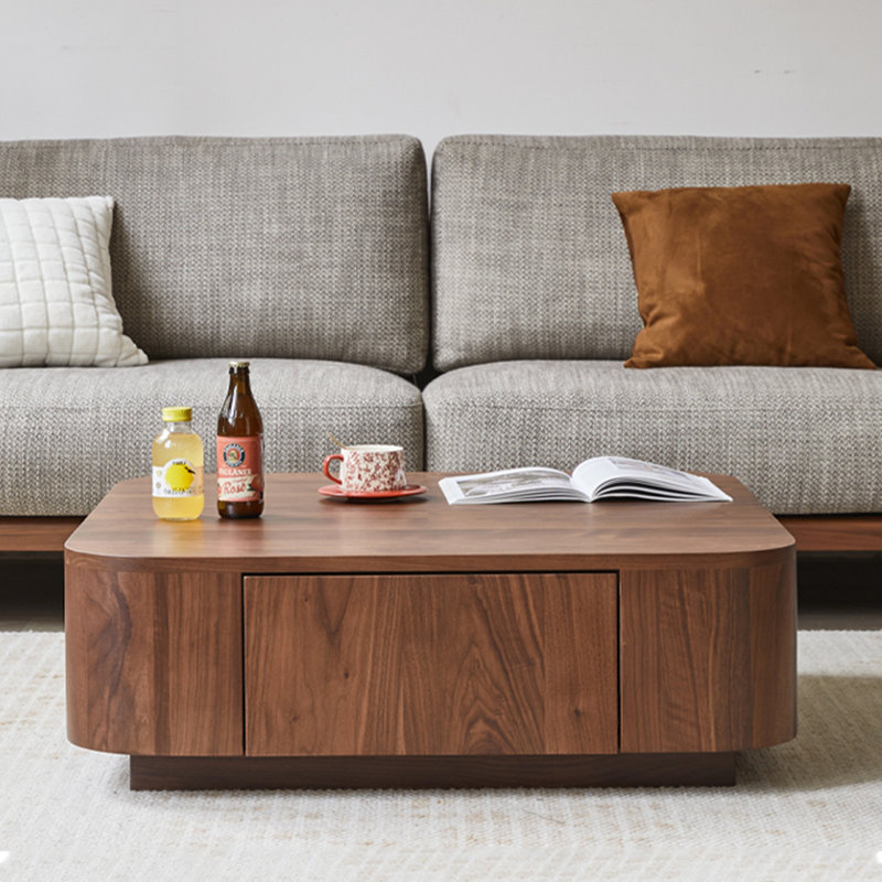 Table basse moderne et minimaliste carrée en bois massif