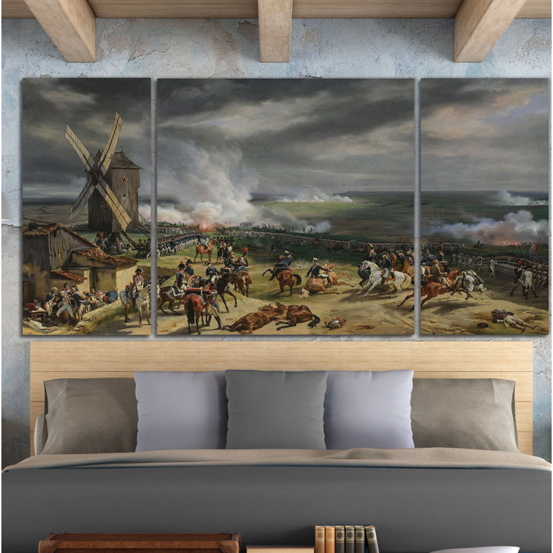 Bataille de Valmy - Reproduction d'art graphique multi-pièces sur toile, H 32 po x l 64 po x P 1,5 po