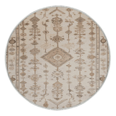 Machine Washable Turkish Beige Area Rug