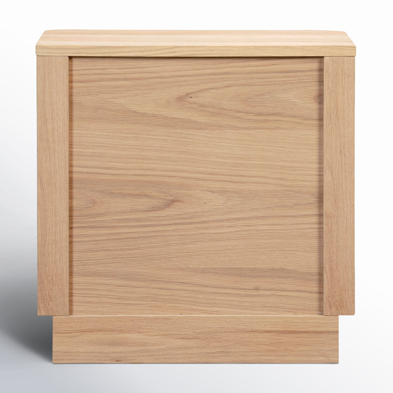 Mille 2 - Drawer Solid Wood Nightstand, Oak