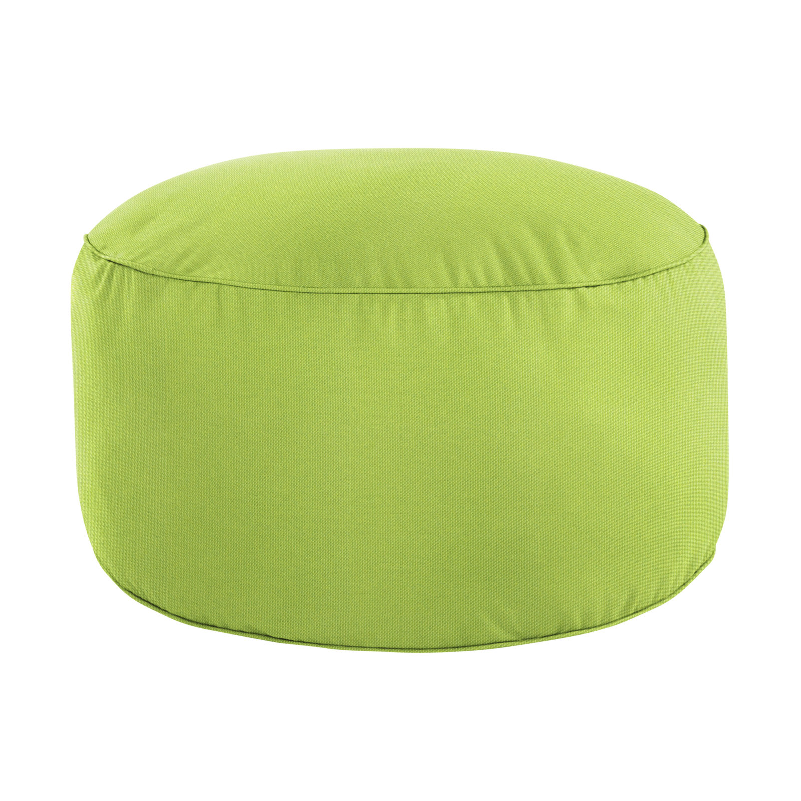 Demi Round Upholstered Outdoor Ottoman with Sunbrella® Cushion, Canvas Macaw Sunbrella® Canvas