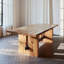 Table de salle à manger rectangulaire en bois massif de style moderne-1148432356