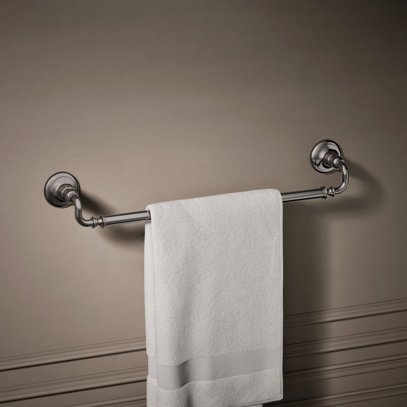 Artifacts® Wall Mounted Towel Bar, Vibrant Titanium, 3" H x 27" W x 3.5" D