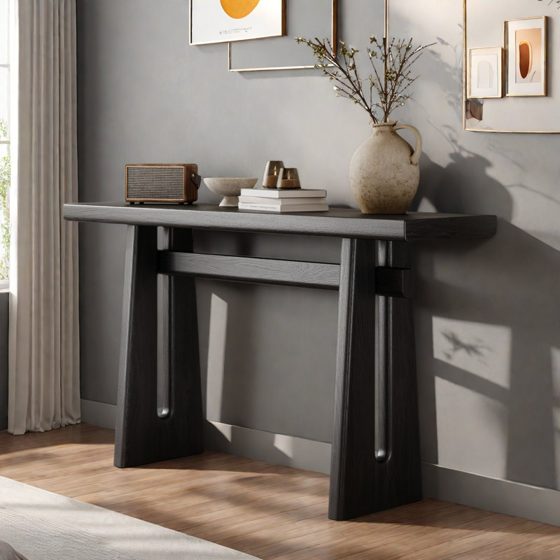 Console élégante avec silhouette géométrique, Noir