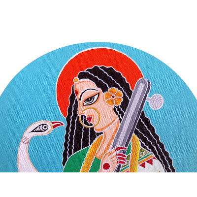 Goddess Saraswati Hold Sitar | Acrylic On Canvas | By Datta Jadhav
