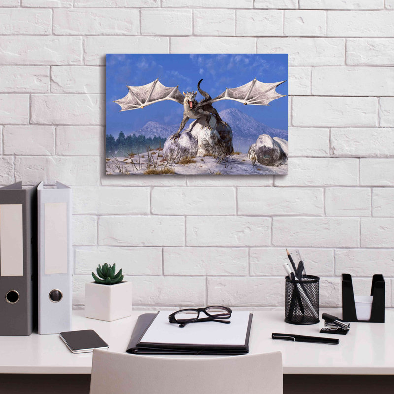 «Aponi White Dragon» par Daniel Eskridge, H 12 po x l 18 po x P 0,75 po