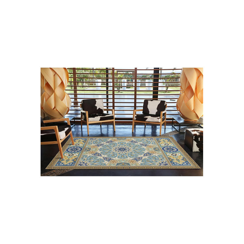 Tapis décoratif géométrique lavable à motif géométrique moderne, Tapis de couloir 4 pi 11 po x 9 pi 10 po inclus