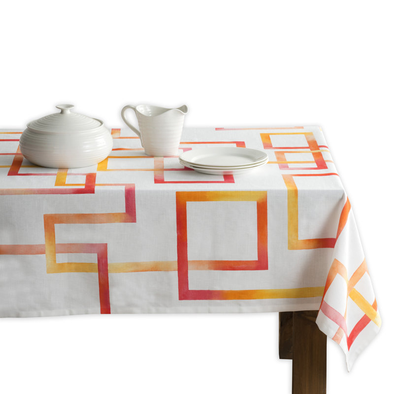 Geometric 100% Cotton Square Tablecloth, 54" L x 54" W