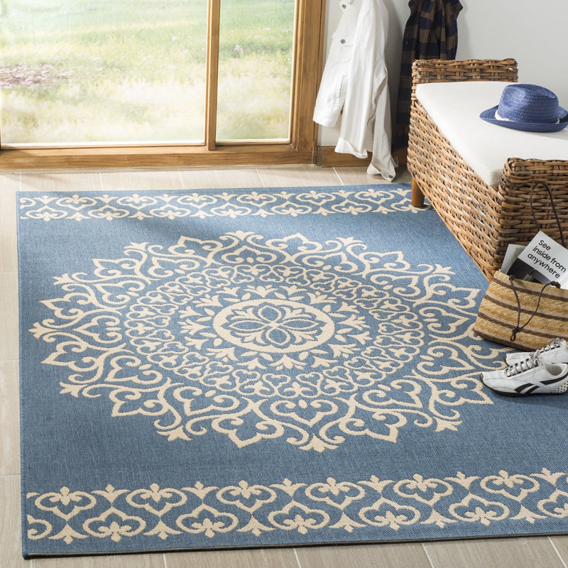 Burnell 100 Performance Oriental Indoor/Outdoor Area Rug, Rectangle 5'3" X 7'6"