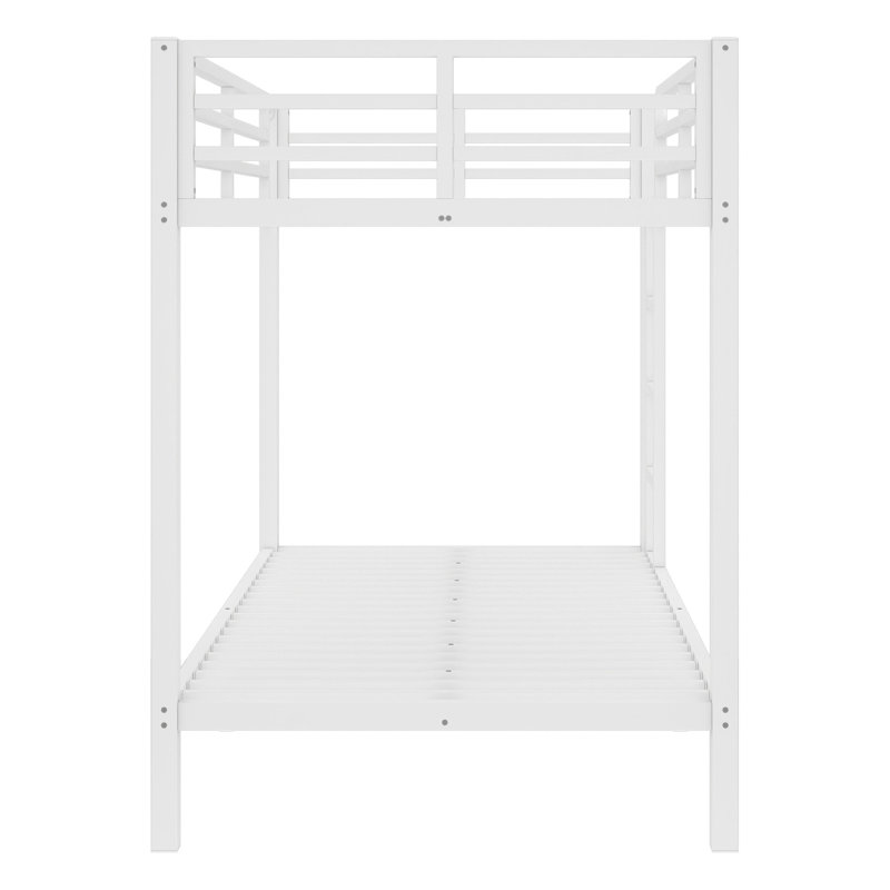 Lit superposé simple au-dessus de simple TG en métal pour les adolescents et les adultes, peu encombrant / sans bruit de sommier, blanc