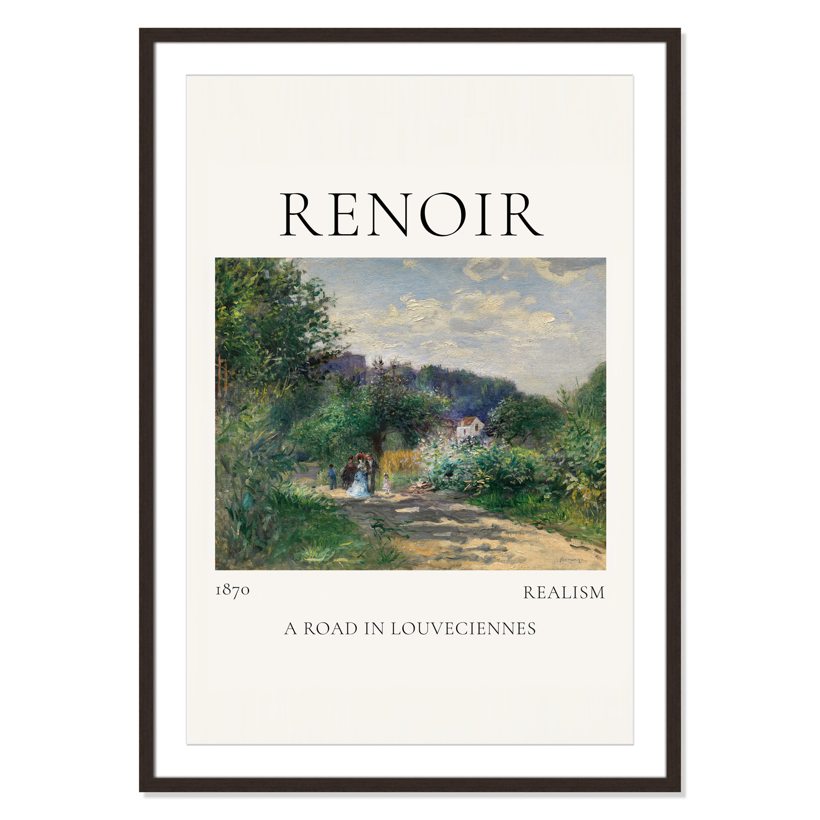 Rocchetto "A Road in Louveciennes" Print, Walnut Single Picture Frame, Yes, 41.5" H x 29.5" W x 1.25" D