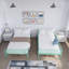 Lit superposé avec échelle et garde-corps élevé, capable de se diviser, lit superposé en métal, espace de rangement, silencieux, lit simple au-dessus d'un lit simple, vert