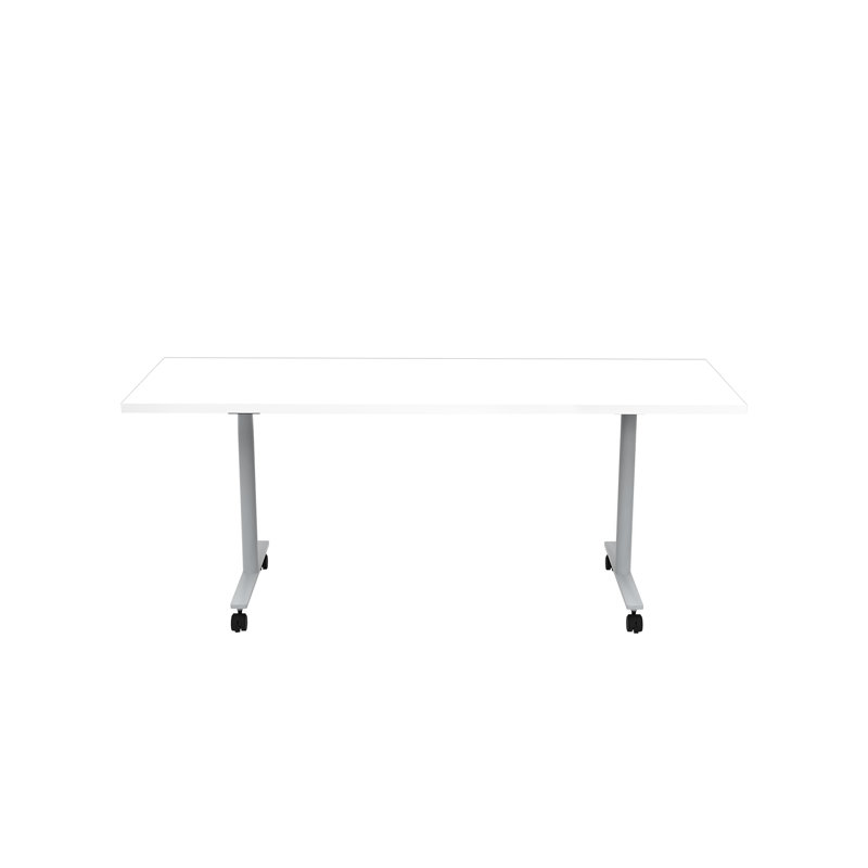 Table à roulettes Jurni, H 29,50 po x L 72 po x l 24 po, Blanc de designer