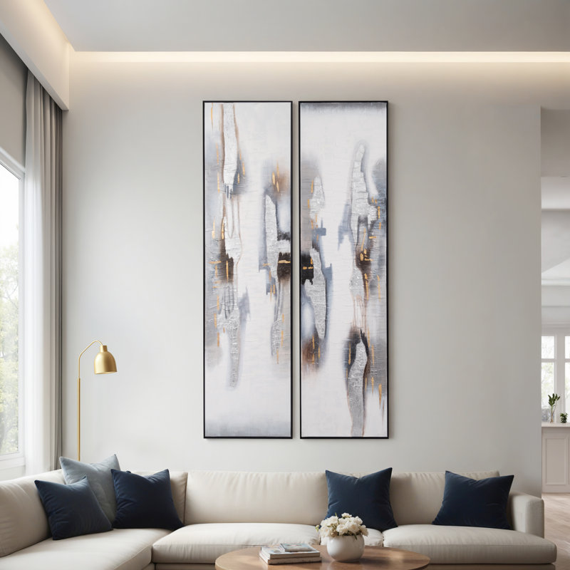 Ensemble de 2 peintures encadrées sur toile