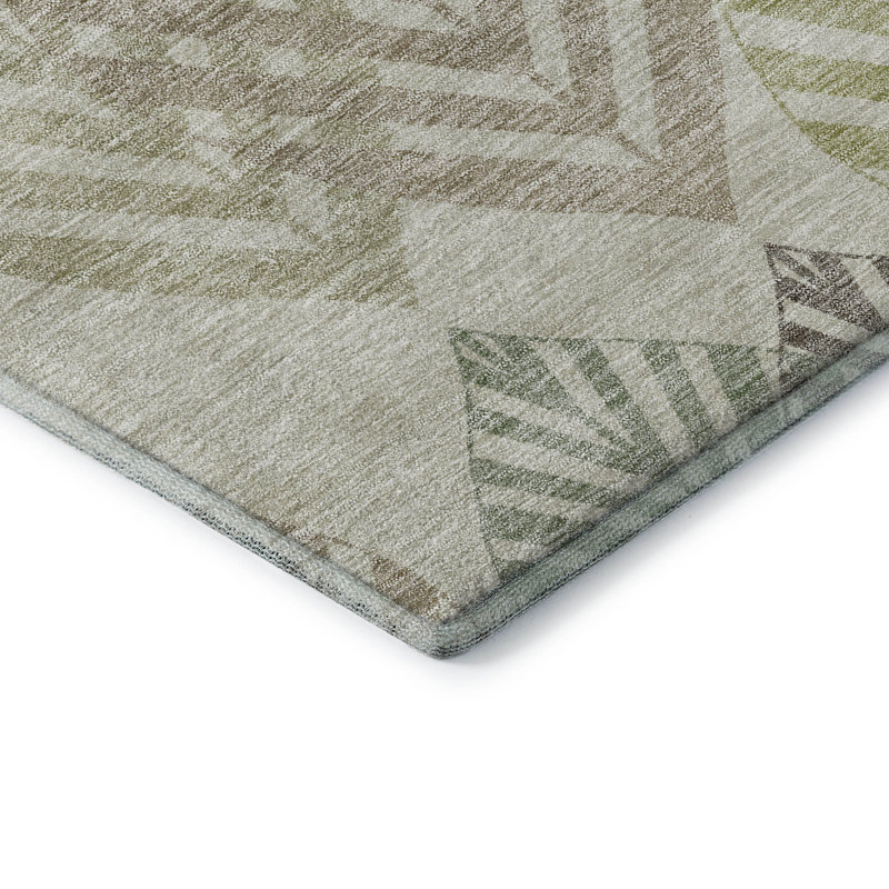 Premium Machine Washable Prisco Taupe Rug, Rectangle 1'8" x 2'6"