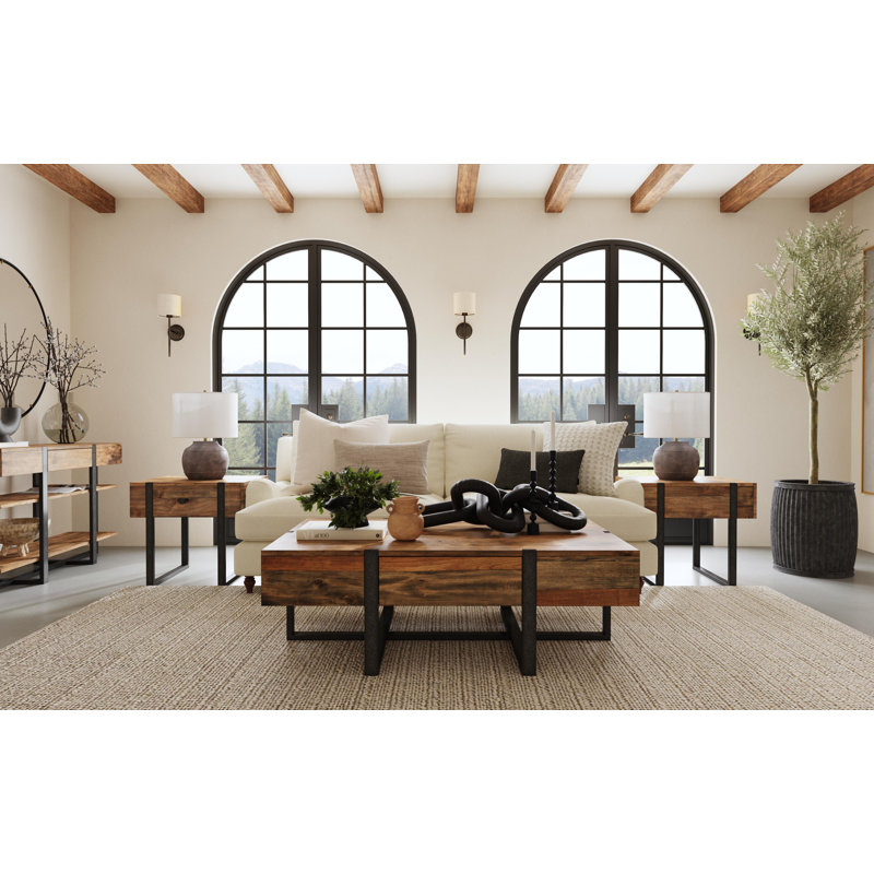 Troy Rectangular Cocktail Table With End Table, 2 Pieces: Coffee Table, End Table