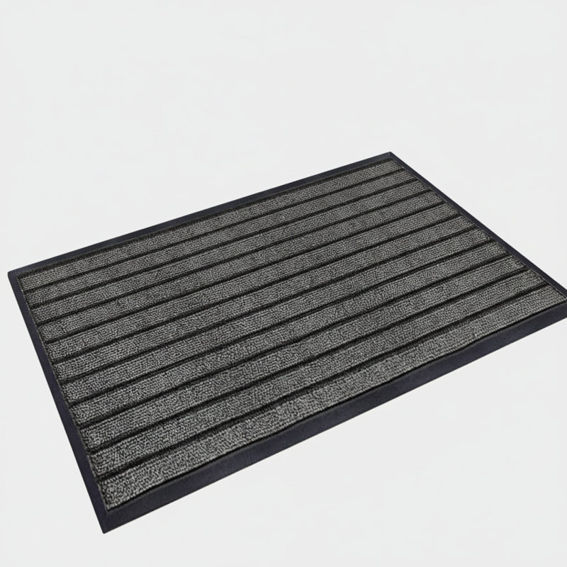 Heavy Duty PVC Rubber Door Mat – Non-Slip Indoor/Outdoor Entrance, Hallway & Kitchen Floor Mat , 50cm W x 80cm L, Grey