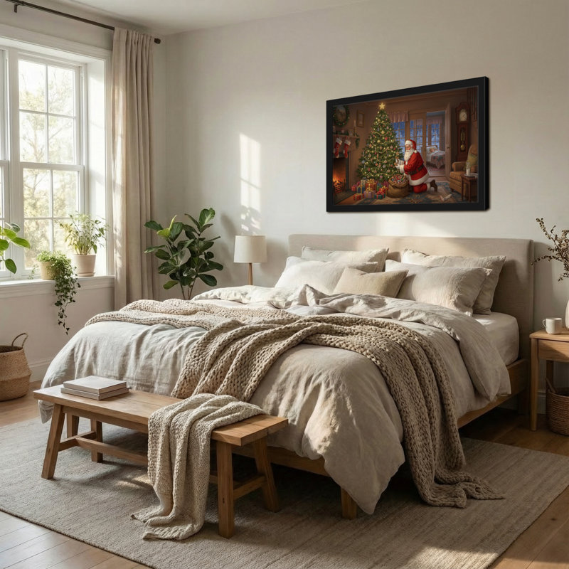Arbre de Noël de Noël père Noël décorant, H 16 po x l 24 po