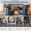 Fauteuil demi-tonneau rembourré et pivotant-757789723