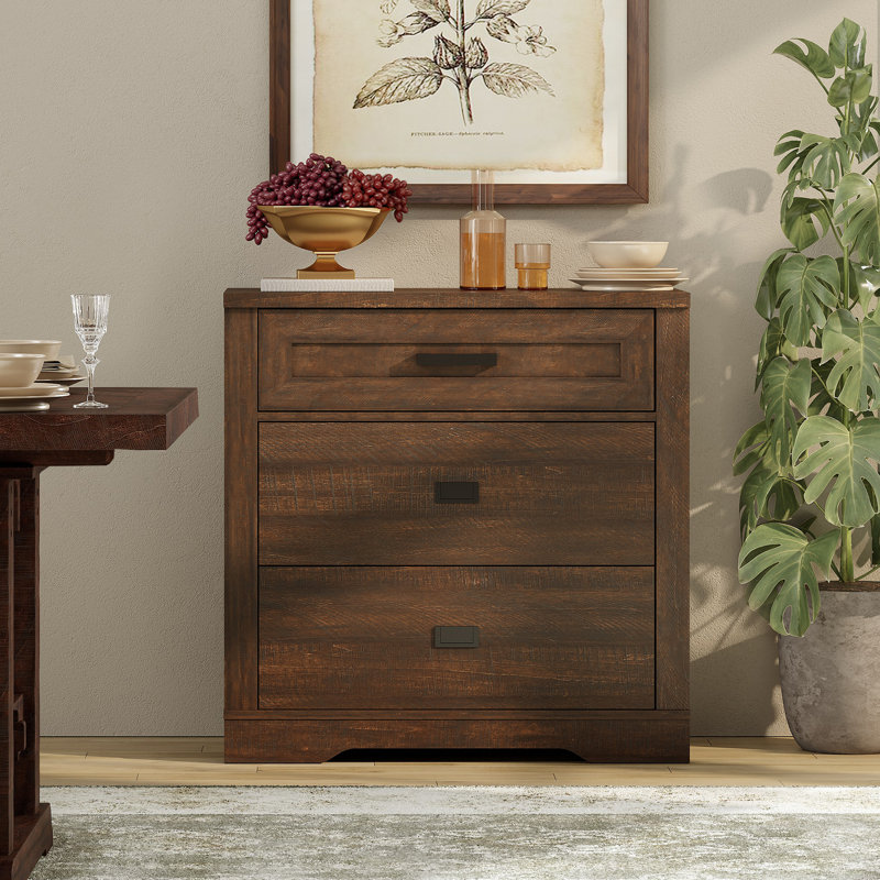 Laziza 3-Drawer Mid-Century Modern Dresser , Brown