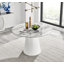 Beca Statement Pedestal Round Dining Table Set & 4 Luxury Velvet Dining Chairs-90654919