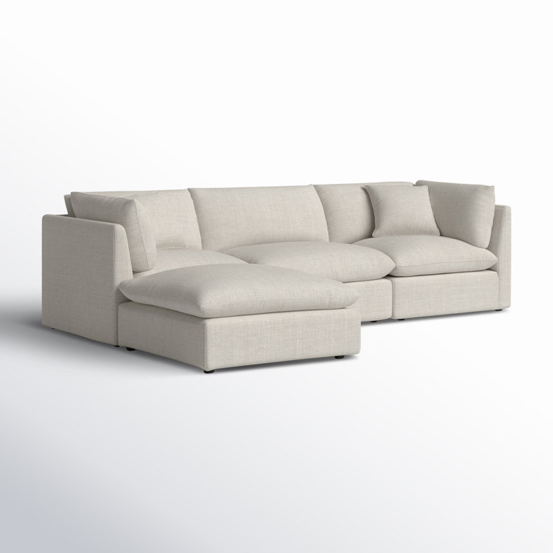 Canapé modulaire rembourré 4 pièces Annabella, Tissage performant en lin Effie