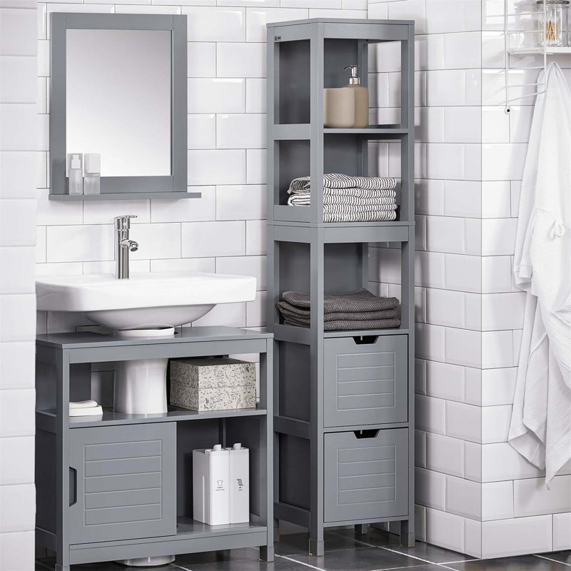 Aadhith Freestanding Bathroom Cabinet, Grey