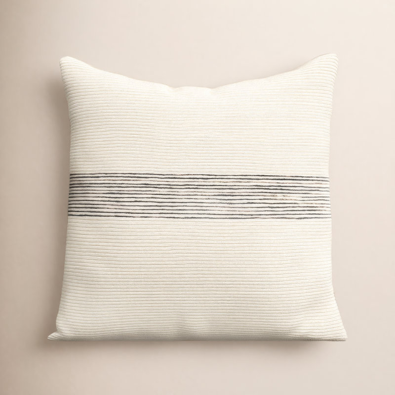 Coussin carré 100% laine Cason, 22 po x 22 po, Housse de coussin seulement - sans coussin