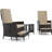 Serta Laguna Outdoor Patio Furniture Collection 5 Piece Reclining Set, Brown Wicker