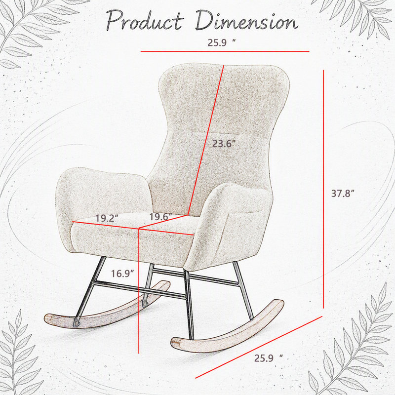 teddy fabric rocking chair