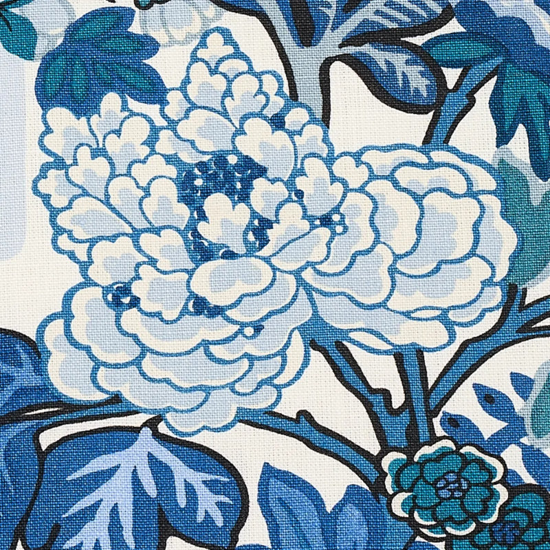 Chiang Mai Dragon Fabric, China Blue