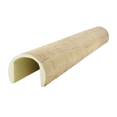 Heritage Timber Adobe Peeled Faux Wood Log Beam, Round, 6"W x 4 1/2"H x 96"L, Natural White Oak Finish