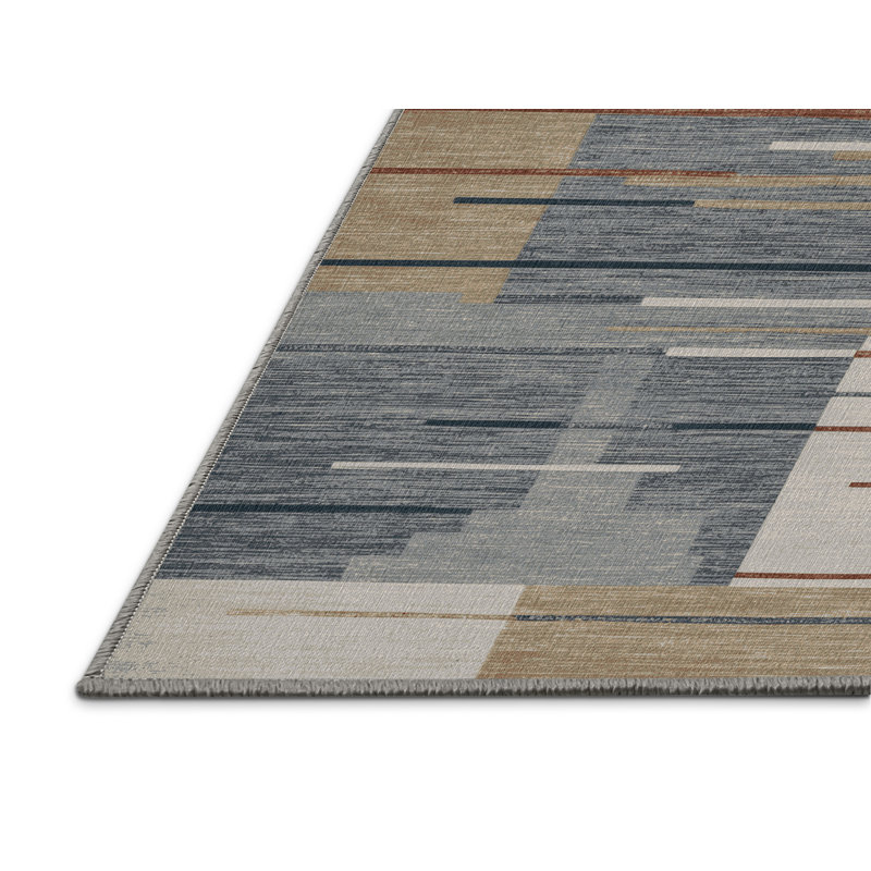 Machine Washable Turkish Gray Area Rug, Square 6'
