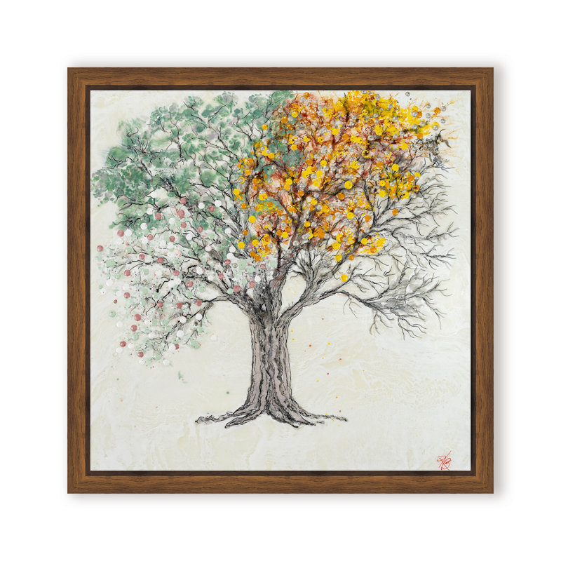 Nature Inspired "Changing Seasons" Canvas Wall Art By , 12" H x 12" W, Framed Canvas, Brown