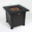 28" Propane Gas Fire Pit Table, 50000 BTU Square Steel Fire Pit For Outside Patio Deck Garden Backyard-Black