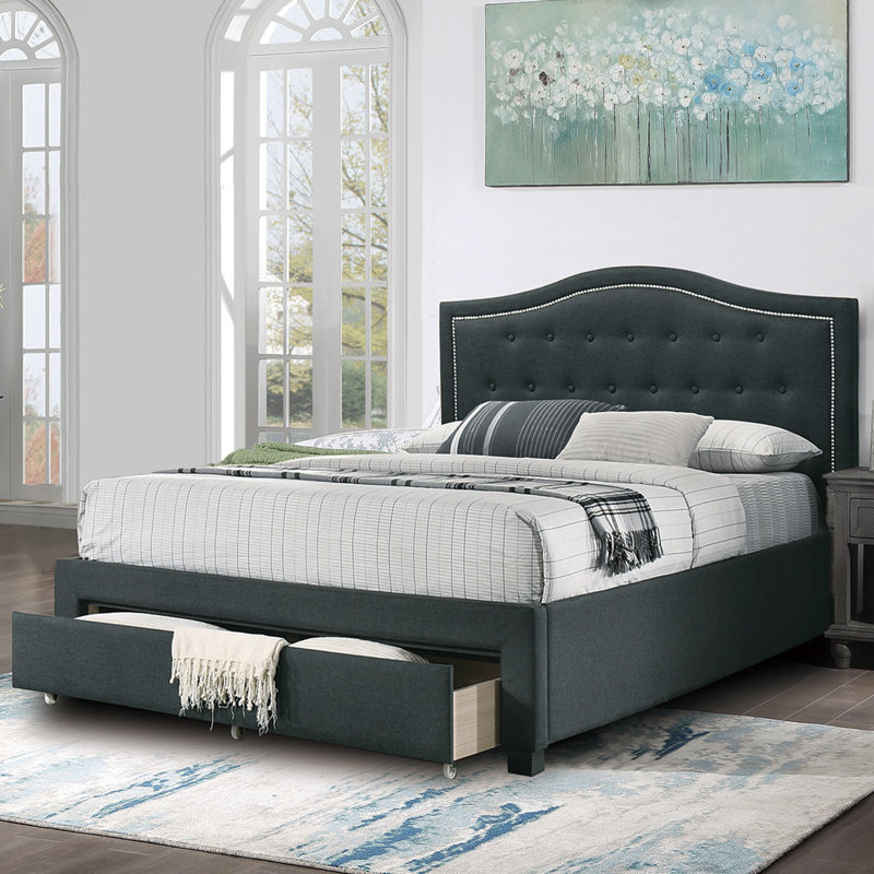 Gurdas Upholstered Platform Storage Bed, Charcoal, Full