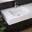 Lavabo vasque rectangulaire en résine de 47 po à fixation au mur pour salle de bain simple avec lavabo gauche en blanc mat 47 po