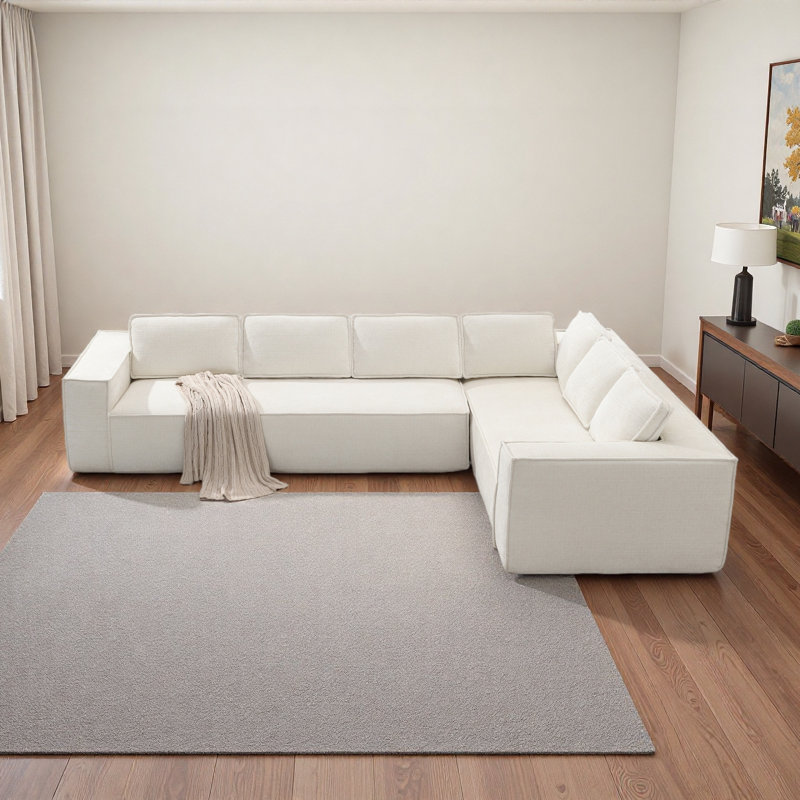 Canapé modulaire minimaliste de style minimaliste, ensemble de canapé en chenille infroissable à 6 places, combinaison gratuite de 2 PC, ensemble de canapé en forme de L moderne pour le salon, aucun assemblage requis