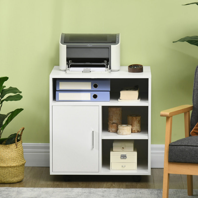 Alysia 1 -Door 3 -Shelf Storage Cabinet, White