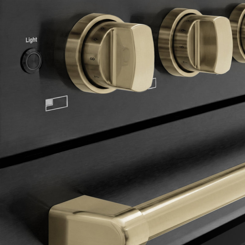 ZLINE Autograph 48 in. Paramount Induction Range in Black Stainless Steel with Bronze Accents