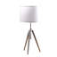 34.25" - 29.25" In Mid-Century Adjustable Tripod Chrome/Silver Metal Table Lamp