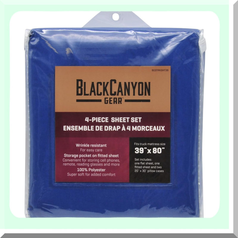 Heavy Duty Truck Sleeper Sheet Set - 4 Piece Full Size Bedding Kit for 39" Cab, Blue - Comfortable, Durable, and Stylish for Long Hauls