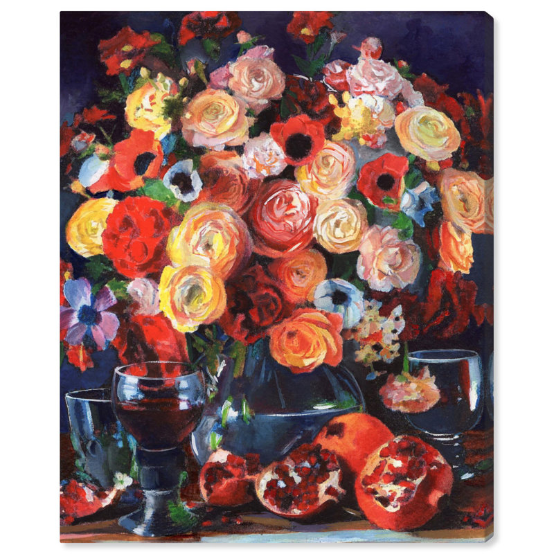Unforgettable Multicolor Floral Canvas Wall Art, 30" x 24"