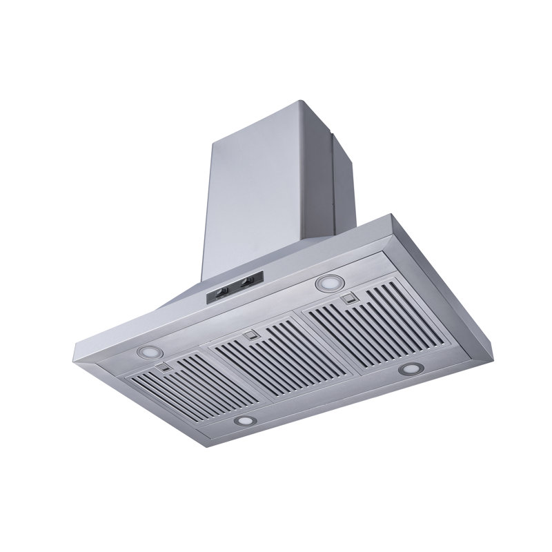  Hotte pour îlot de cuisine convertible H103C Series en acier inoxydable avec filtre inclus