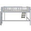 Lit mezzanine bas gris avec glissade, rendant la chambre à coucher plus agréable à glisser-398235264-398235270