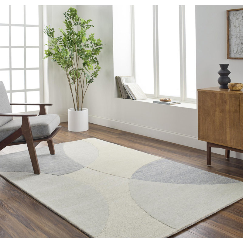 Malaiyah Wool Geometric Indoor Rug, Rectangle 6' x 9'
